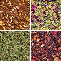 Loose leaf teas from the Fruit & Herbal A5 Tasting Menu