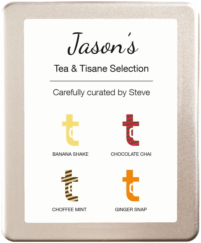 Twist four-section gift box personalised for Jason, curated by Steve