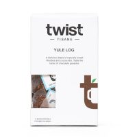 Yule Log Christmas tea carton, 15 pyramid teabags