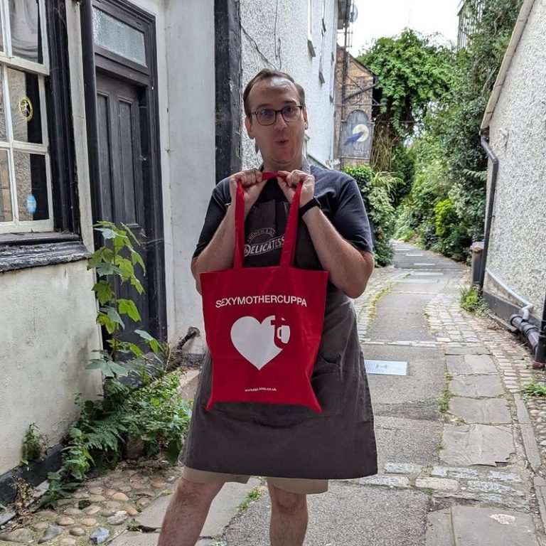 A Twist customer with a Twist tote bag